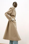 TRENCH LONG À DOUBLE BOUTONNAGE BEIGE