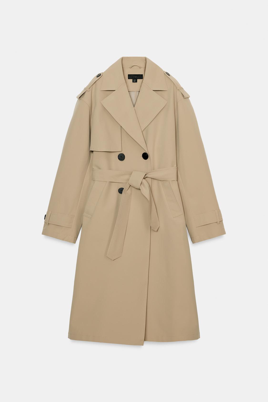 TRENCH LONG À DOUBLE BOUTONNAGE BEIGE