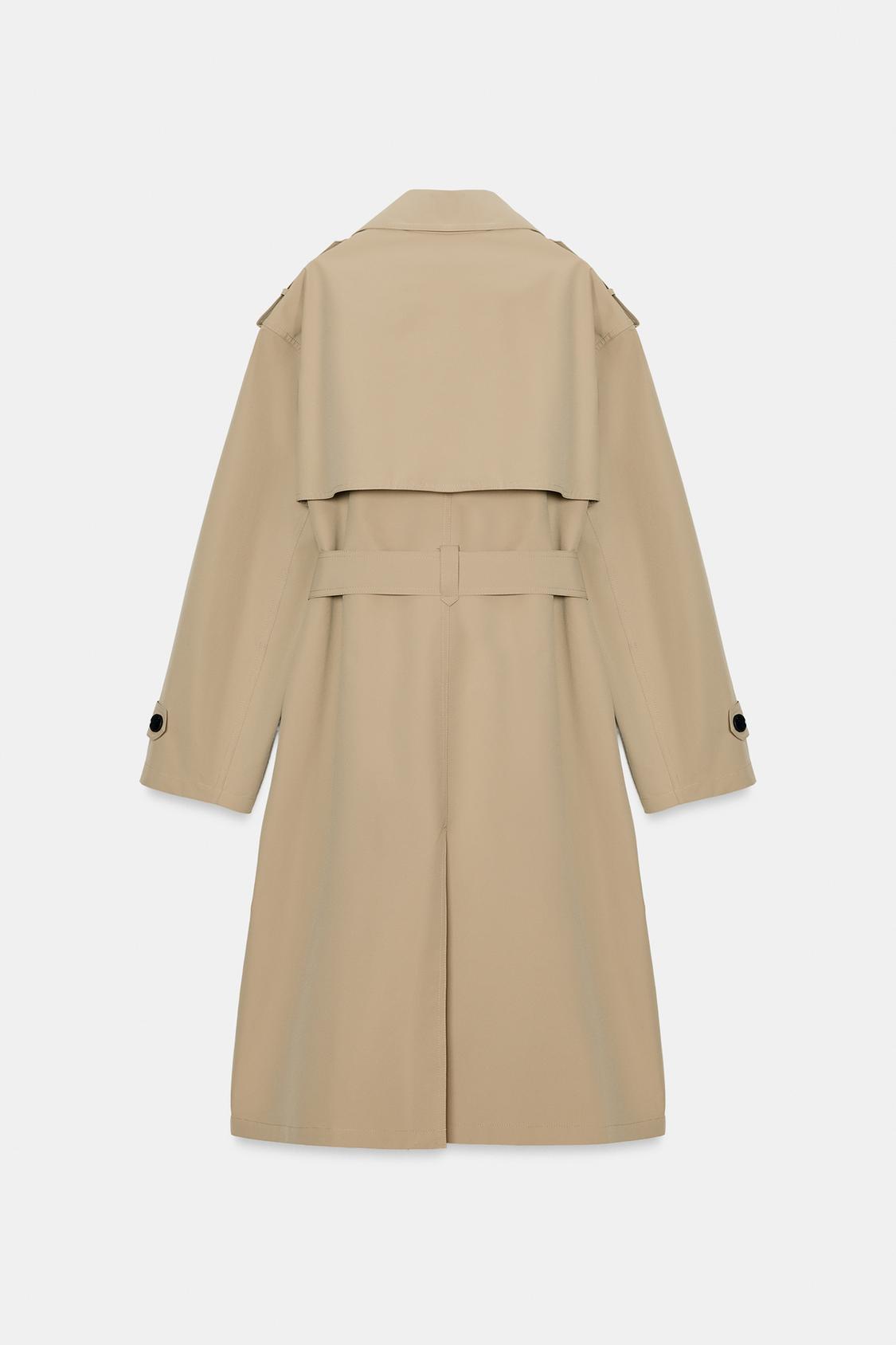 TRENCH LONG À DOUBLE BOUTONNAGE BEIGE
