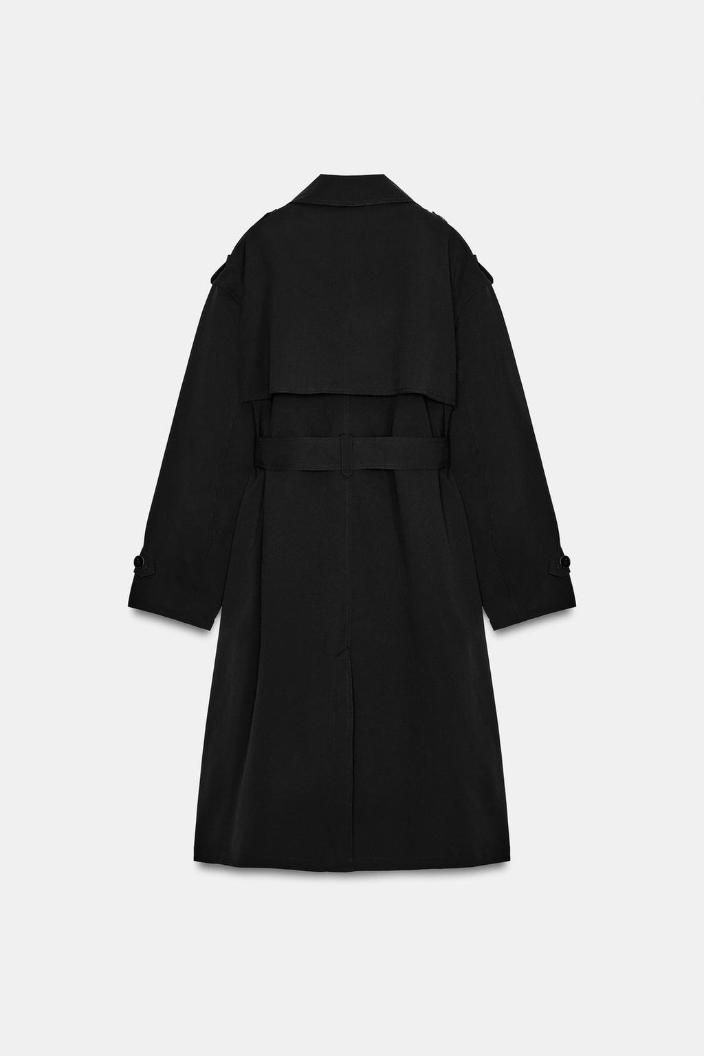 TRENCH LONG À DOUBLE BOUTONNAGE NOIR
