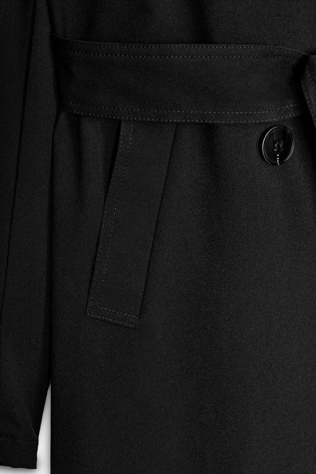 TRENCH LONG À DOUBLE BOUTONNAGE NOIR