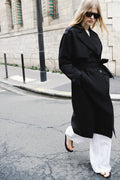 TRENCH LONG À DOUBLE BOUTONNAGE NOIR